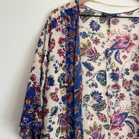 Democracy Floral Kimono Lightweight Vibrant Boho Festival Coastal Artistic S/M - Picture 3 of 7